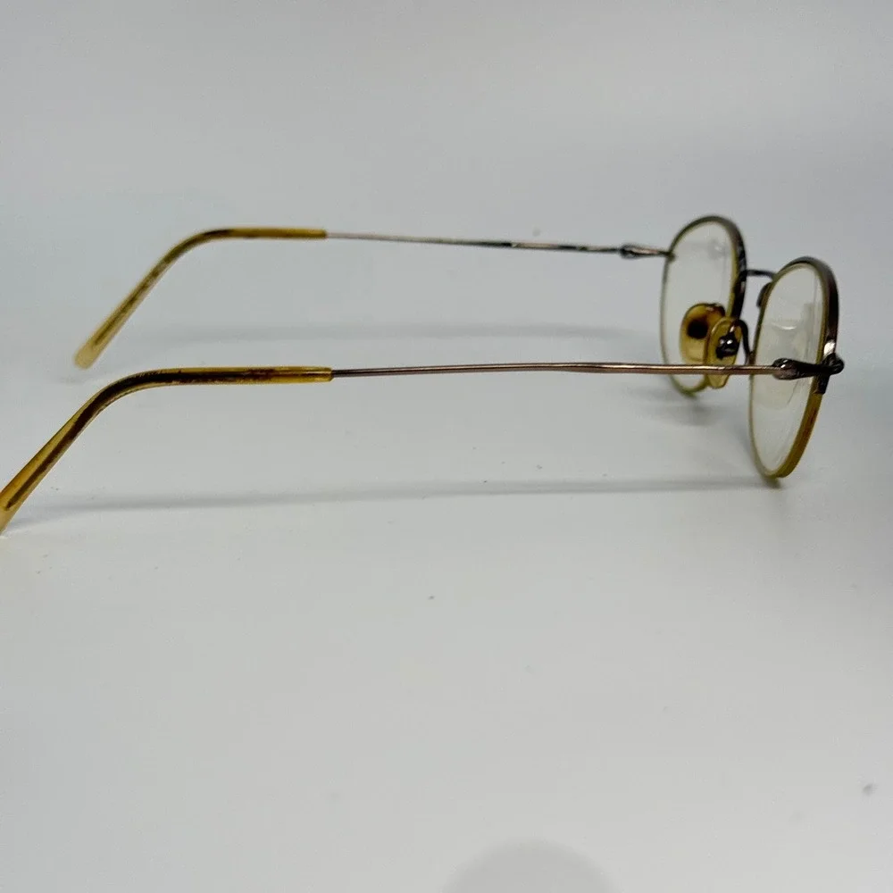 Liz Claiborne Oval Eyeglasses Bronze Metallic Semi Rimless Frames 24315